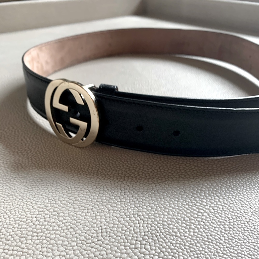 Womens Gucci Interlocking Gs wide belt